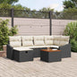 JUNG Vida Gartensofa-set mit Kissen 7 pcs Schwarz Poly-Rattan
