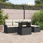 JUNG Vida Garten-Sofa-Set mit Kissen 6 pcs Schwarz Poly Rattan