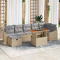 JUNG Vida Gartensofa-set mit Kissen mit Speicher 8 pcs Beige Poly-Rattan