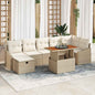 JUNG Vida Gartensofa-set mit Kissen mit Speicher 8 pcs Beige Poly-Rattan