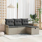JUNG Vida Gartensofa-set mit Kissen mit Speicher 4 pcs Poly Rattan