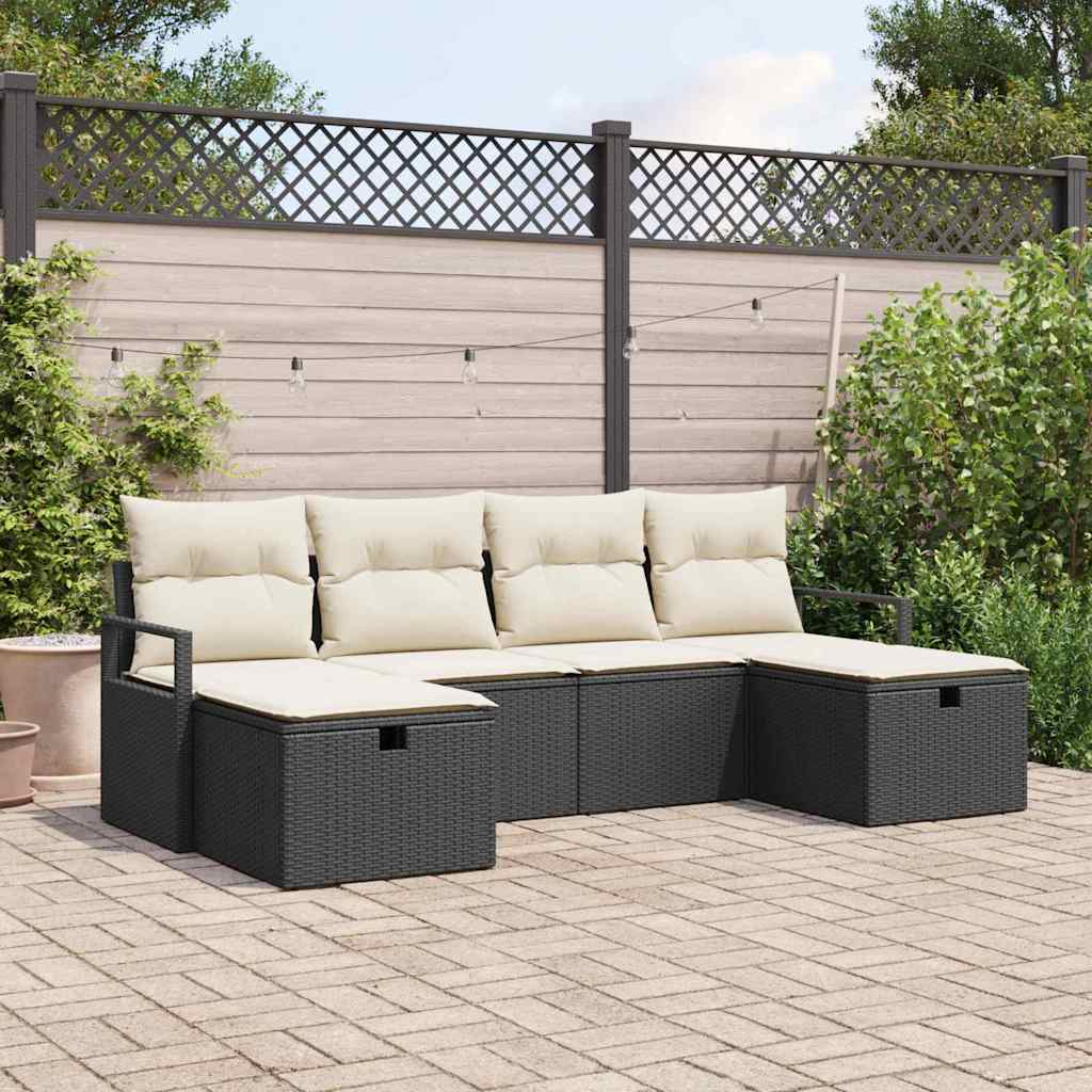 JUNG Vida Sofa Set mit Kissen 5 pcs Poly-Rattan