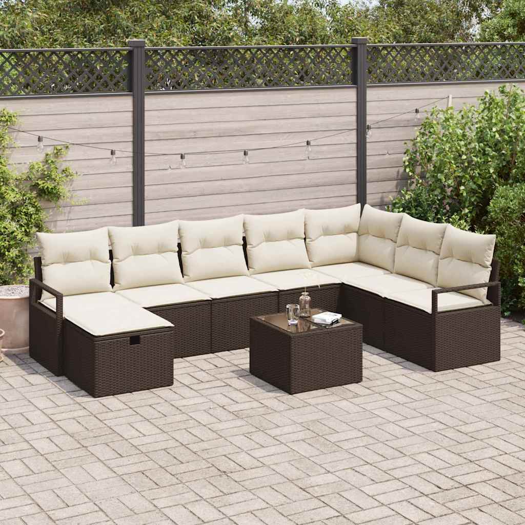 JUNG Vida Sofa Set mit Kissen 6 pcs Poly-Rattan