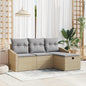 JUNG Vida Sofa Set mit Kissen 4 pcs Poly-Rattan