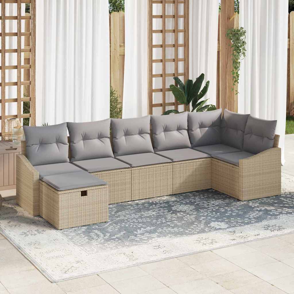 JUNG Vida Sofa Set mit Kissen 8 pcs Poly-Rattan