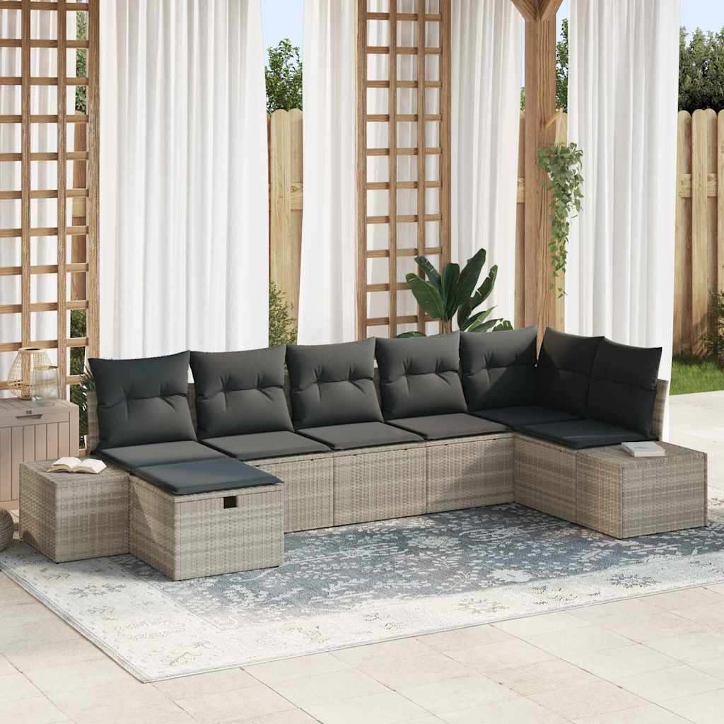 JUNG Vida Sofa Set mit Kissen 8 pcs Poly-Rattan