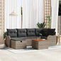 JUNG Vida Gartensofa-set mit Kissen mit Speicher 7 pcs Grau Poly Rattan