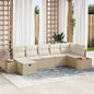 JUNG Vida Garten-Sofa-Set mit Kissen 7 pcs Beige Poly Rattan