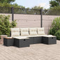 JUNG Vida Garten-Sofa-Set 6 pcs Schwarz 55 x 62 x 69 cm Poly Rattan