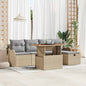 JUNG Vida Garten-Sofa-Set 6 pcs Beige Poly-Rattan