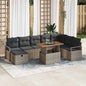 JUNG Vida Garten-Sofa-Set 9 pcs Grau Poly-Rattan