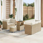 JUNG Vida Gartensofa-set mit Kissen 8 pcs Beige Poly-Rattan