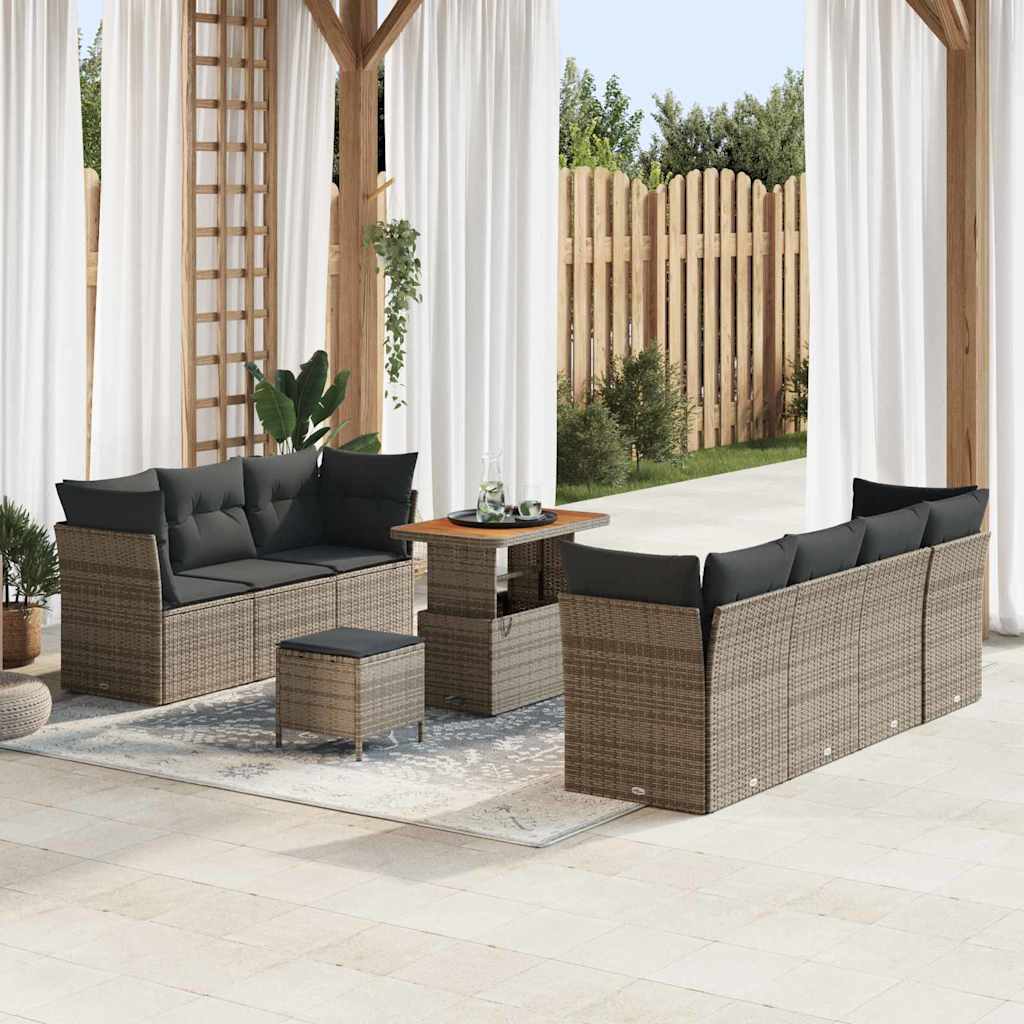 JUNG Vida Gartensofa-set 10 pcs Grau Poly-Rattan