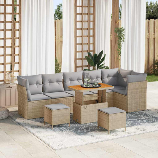 JUNG Vida Gartensofa-set 8 pcs Beige Poly-Rattan