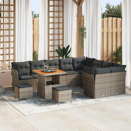 JUNG Vida Gartensofa-set 12 pcs Grau Poly-Rattan