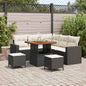 JUNG Vida Gartensofa-set 8 pcs Schwarz Poly-Rattan