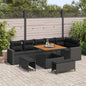 JUNG Vida Gartensofa-set 9 pcs Schwarz Poly-Rattan