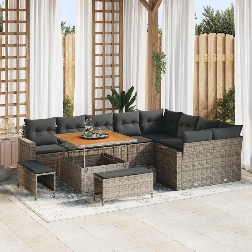JUNG Vida Gartensofa-set 12 pcs Grau Poly-Rattan