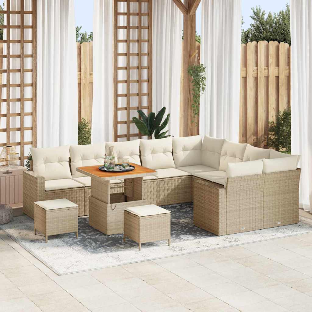 JUNG Vida Gartensofa-set 12 pcs Beige Poly-Rattan