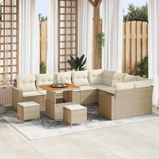 JUNG Vida Gartensofa-set 12 pcs Beige Poly-Rattan