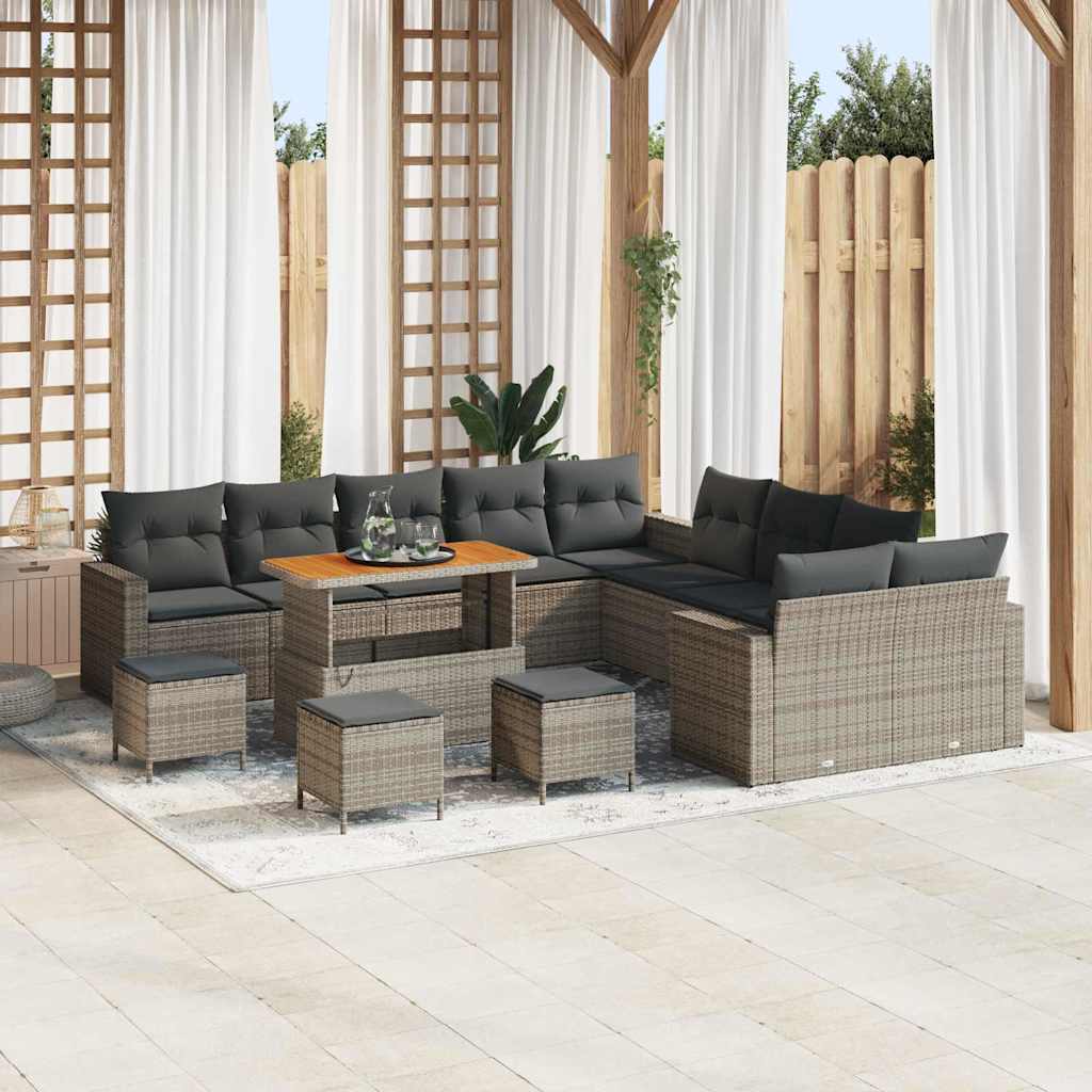 JUNG Vida Gartensofa-set 14 pcs Grau Poly-Rattan