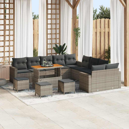 JUNG Vida Gartensofa-set 14 pcs Grau Poly-Rattan
