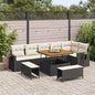 JUNG Vida Gartensofa-set 9 pcs Schwarz Poly-Rattan
