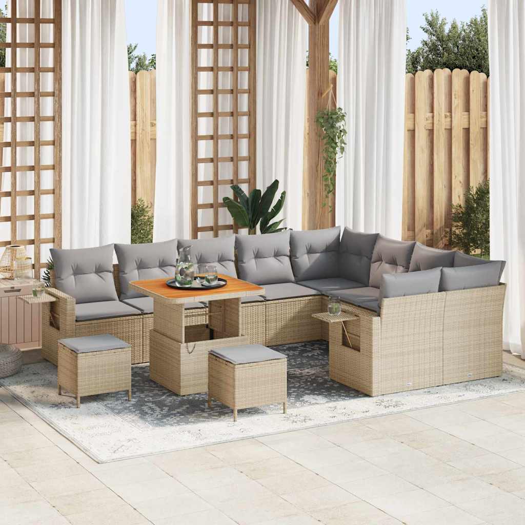 JUNG Vida Gartensofa-set 12 pcs Beige Poly-Rattan