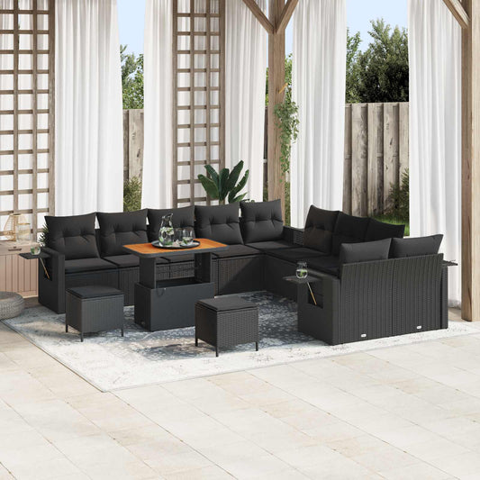 JUNG Vida Gartensofa-set 13 pcs Schwarz Poly-Rattan