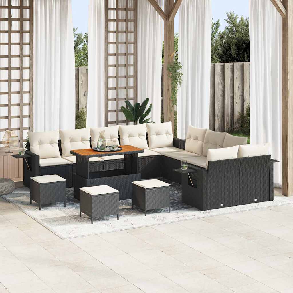 JUNG Vida Gartensofa-set 14 pcs Schwarz Poly-Rattan