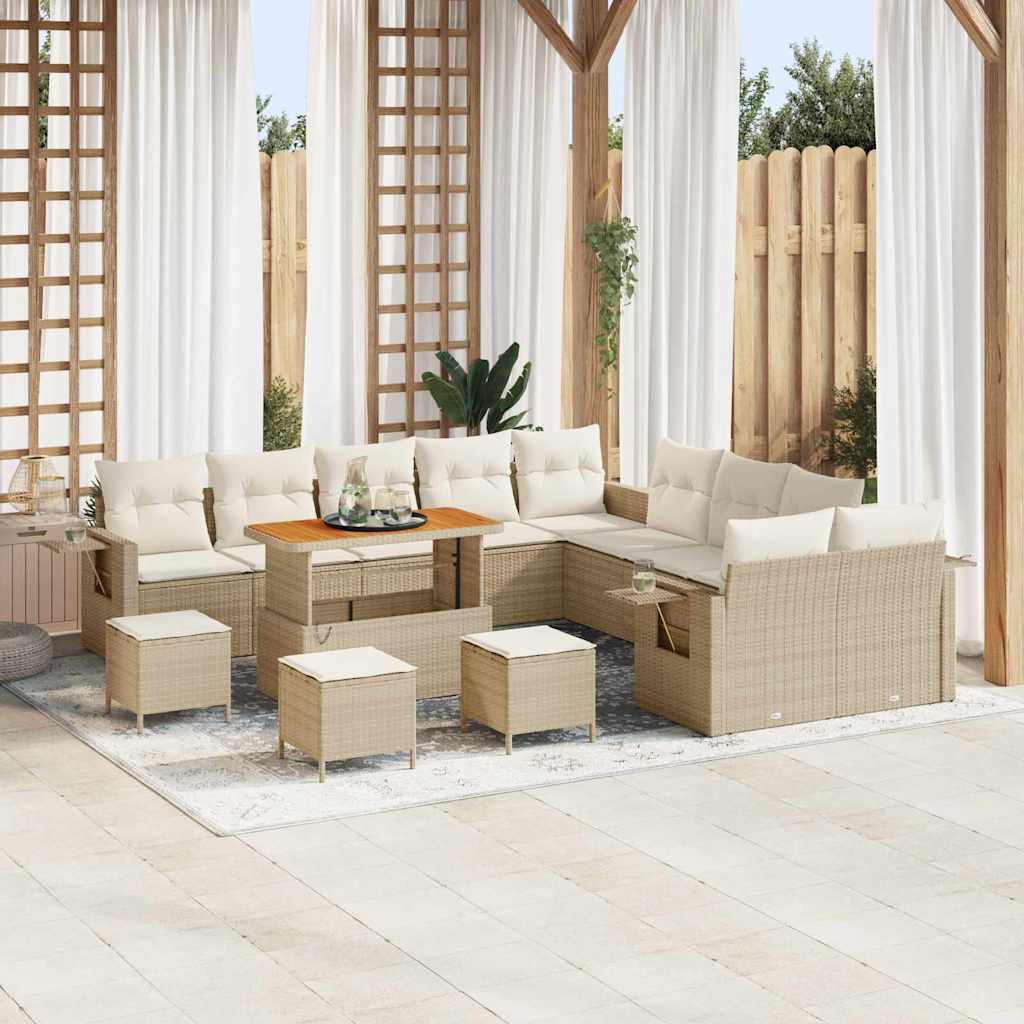 JUNG Vida Gartensofa-set 14 pcs Beige Poly-Rattan