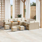 JUNG Vida Gartensofa-set 14 pcs Beige Poly-Rattan
