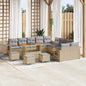 JUNG Vida Gartensofa-set 14 pcs Beige Poly-Rattan