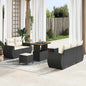 JUNG Vida Gartensofa-set 8 pcs Schwarz Poly-Rattan