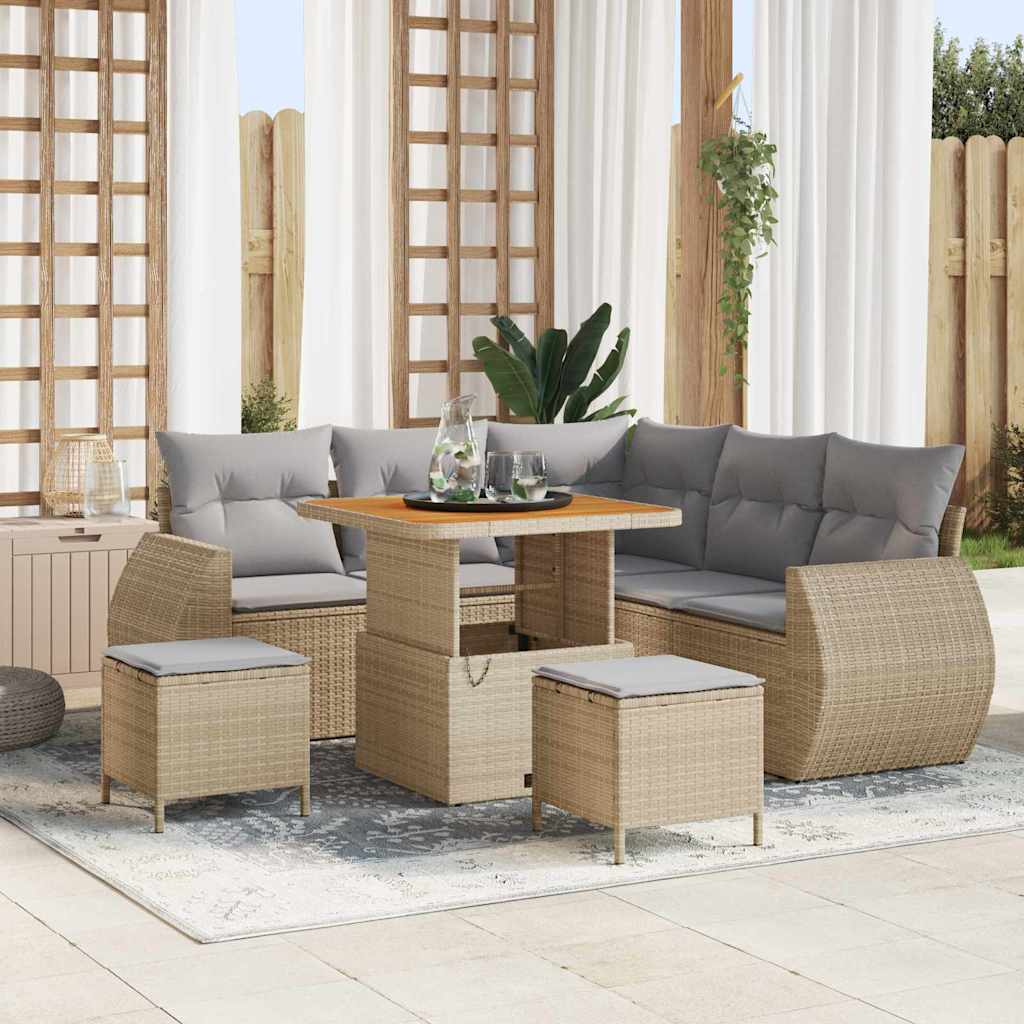JUNG Vida Gartensofa-set 8 pcs Beige Poly-Rattan