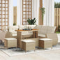 JUNG Vida Gartensofa-set 9 pcs Beige Poly-Rattan