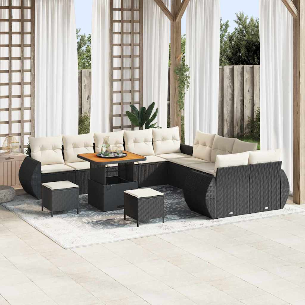 JUNG Vida Gartensofa-set 13 pcs Schwarz Poly-Rattan