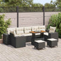 JUNG Vida Garten-Sofa-Set 10 pcs Schwarz Poly-Rattan