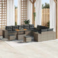 JUNG Vida Gartensofa-set mit Kissen 13 pcs Grau Poly-Rattan