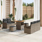 JUNG Vida Gartensofa-set mit Kissen 8 pcs Grau Poly-Rattan