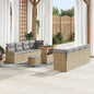 JUNG Vida Gartensofa-set mit Kissen 11 pcs Beige Poly-Rattan