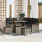 JUNG Vida Gartensofa-set mit Kissen 8 pcs Grau Poly-Rattan