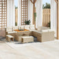 JUNG Vida Gartensofa-set mit Kissen 13 pcs Beige Poly-Rattan