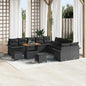 JUNG Vida Gartensofa-set mit Kissen 13 pcs Schwarz Poly-Rattan