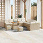 JUNG Vida Gartensofa-set mit Kissen 13 pcs Beige Poly-Rattan