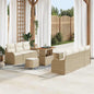 JUNG Vida Gartensofa-set mit Kissen 10 pcs Beige Poly-Rattan