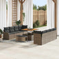 JUNG Vida Gartensofa-set mit Kissen 11 pcs Grau Poly-Rattan