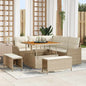 JUNG Vida Gartensofa-set mit Kissen 8 pcs Beige Poly-Rattan