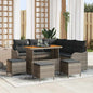 JUNG Vida Gartensofa-set mit Kissen 9 pcs Grau Poly-Rattan