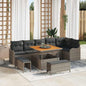 JUNG Vida Gartensofa-set mit Kissen 9 pcs Grau Poly-Rattan
